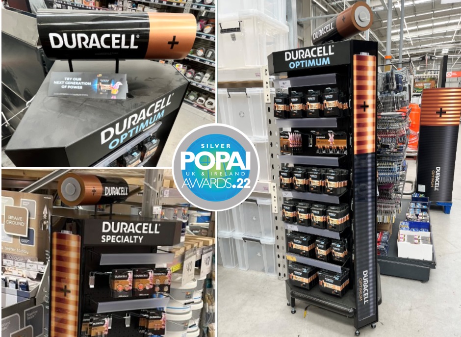 Naše nové řešení maloobchodního stojanu pro Duracell, za které jsme získali i ocenění POPAI v UK